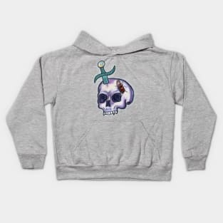 Stag Beetle on a Stabbed Skull Kids Hoodie